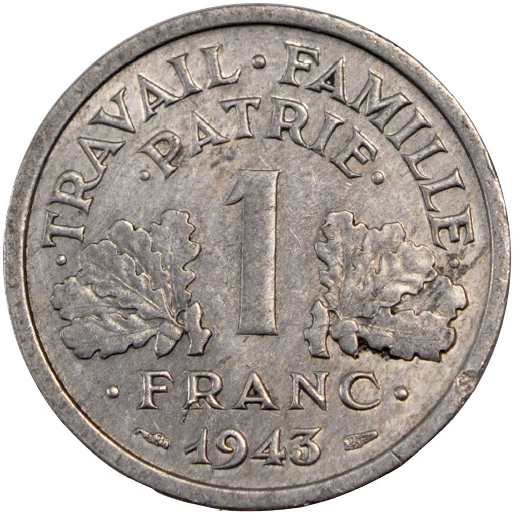 Francia, Bazor, Franc, 1943, Rouen, MB, Alluminio, Gadoury:471