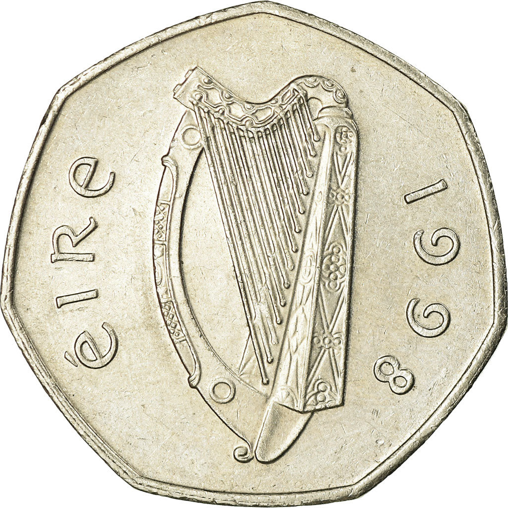 Coin, IRELAND REPUBLIC, 50 Pence, 1998, EF(40-45), Copper-nickel, KM:24