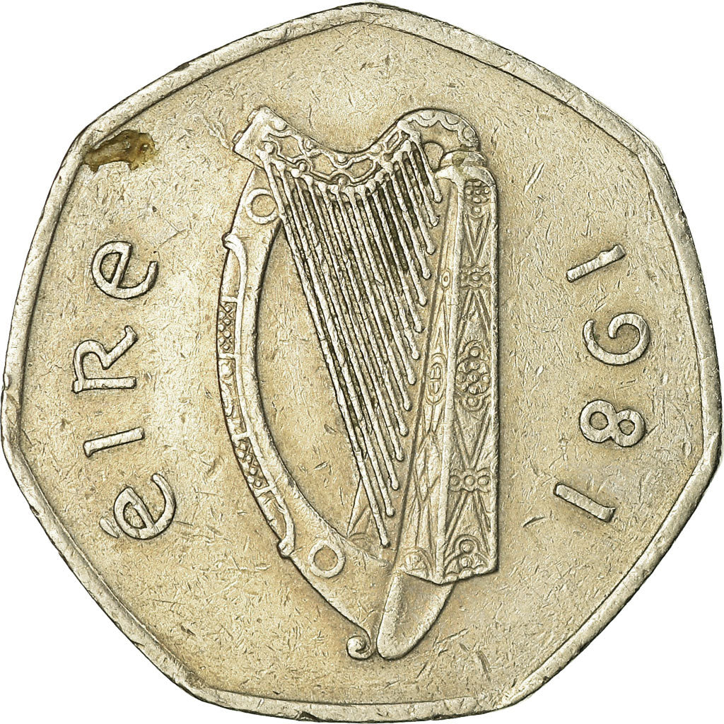 Coin, IRELAND REPUBLIC, 50 Pence, 1981, EF(40-45), Copper-nickel, KM:24