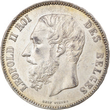 Coin, Belgium, Leopold II, 5 Francs, 5 Frank, 1868, AU(50-53), Silver, KM:24