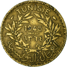 Coin, Tunisia, Muhammad al-Amin Bey, Franc, 1945, Paris, EF(40-45)
