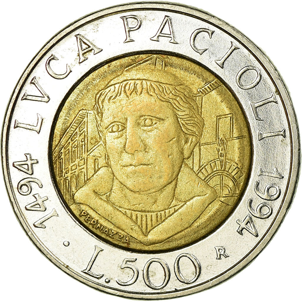 Münze, Italien, 500 Lire, 1994, Rome, SS, Bi-Metallic, KM:167