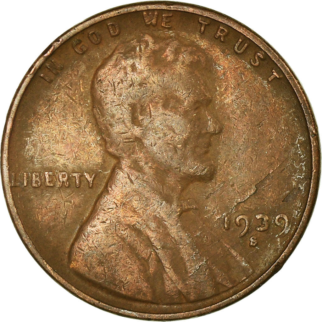 Coin, United States, Lincoln Cent, Cent, 1939, U.S. Mint, Denver, VF(30-35)