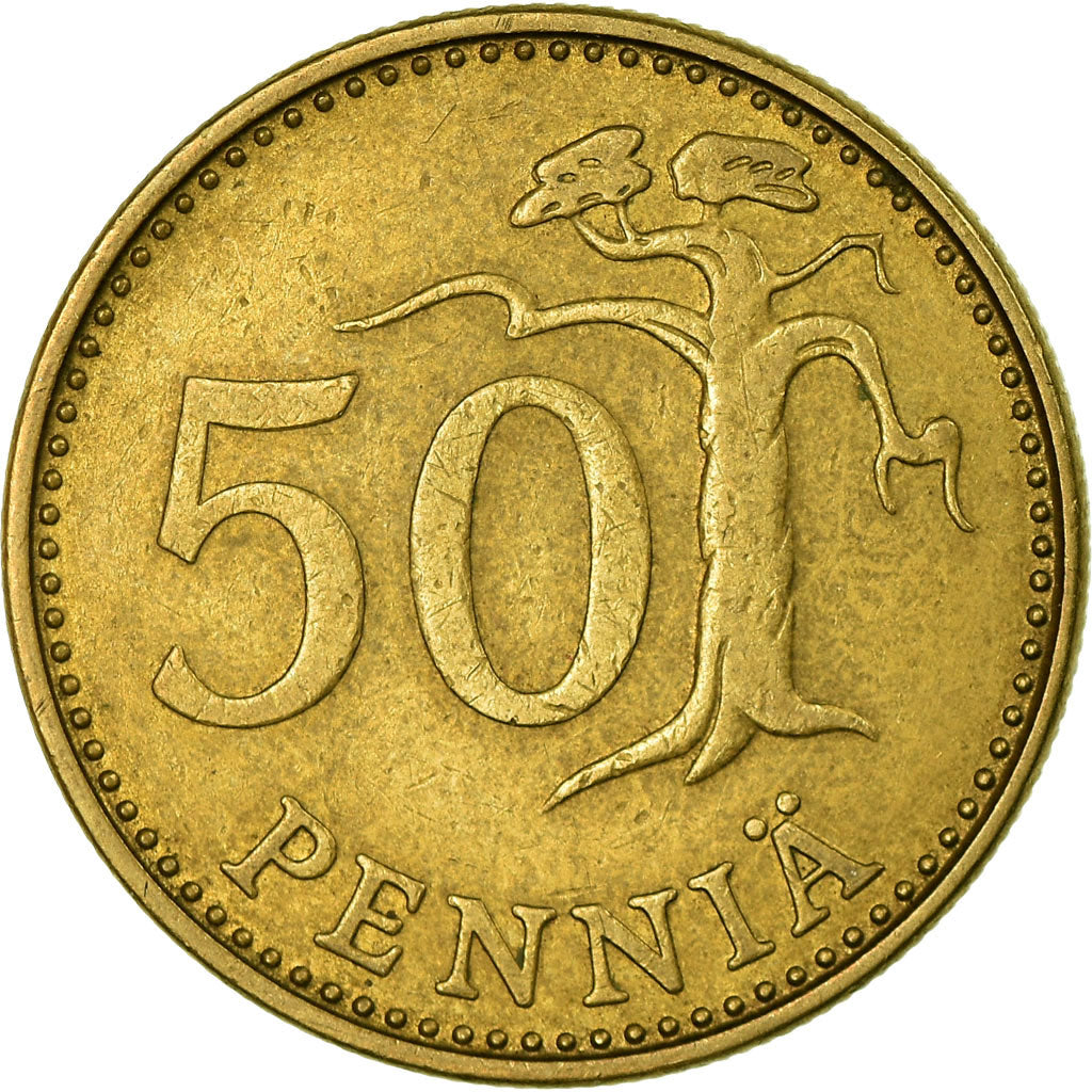 Coin, Finland, 50 Penniä, 1970, EF(40-45), Aluminum-Bronze, KM:48