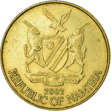 Coin, Namibia, Dollar, 2002, EF(40-45), Brass, KM:4