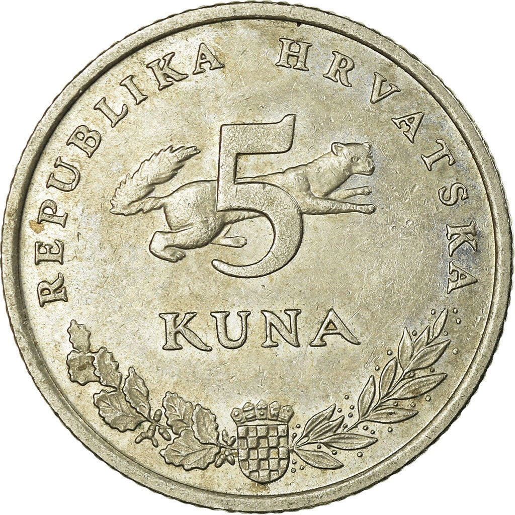 Münze, Kroatien, 5 Kuna, 1995, SS, Copper-Nickel-Zinc, KM:11