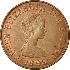 Moneta, Jersey, Elizabeth II, 2 Pence, 1992, BB, Acciaio placcato rame, KM:55b