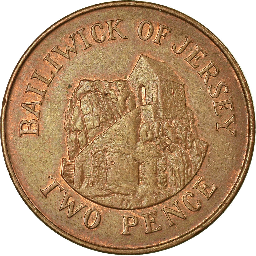 Moneta, Jersey, Elizabeth II, 2 Pence, 1992, BB, Acciaio placcato rame, KM:55b