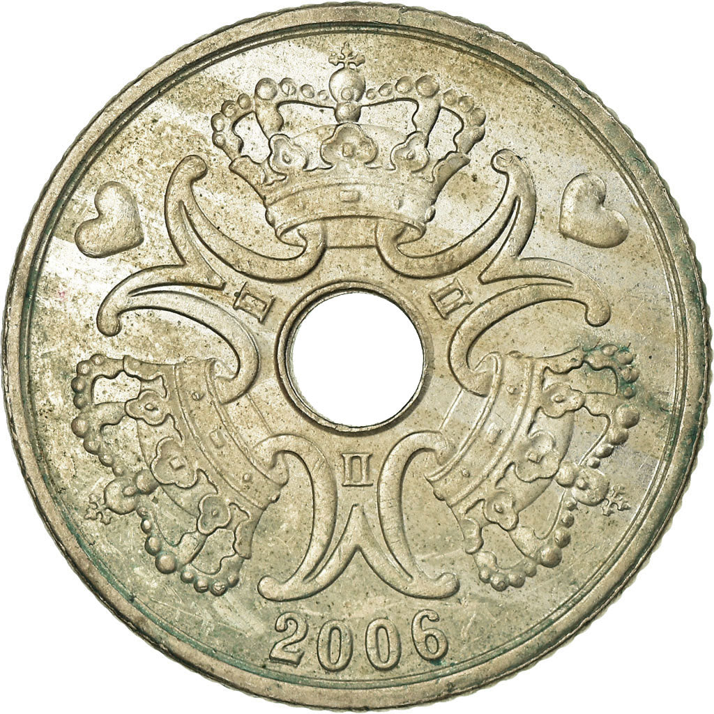 Coin, Denmark, Margrethe II, 5 Kroner, 2006, Brondby, EF(40-45), Copper-nickel