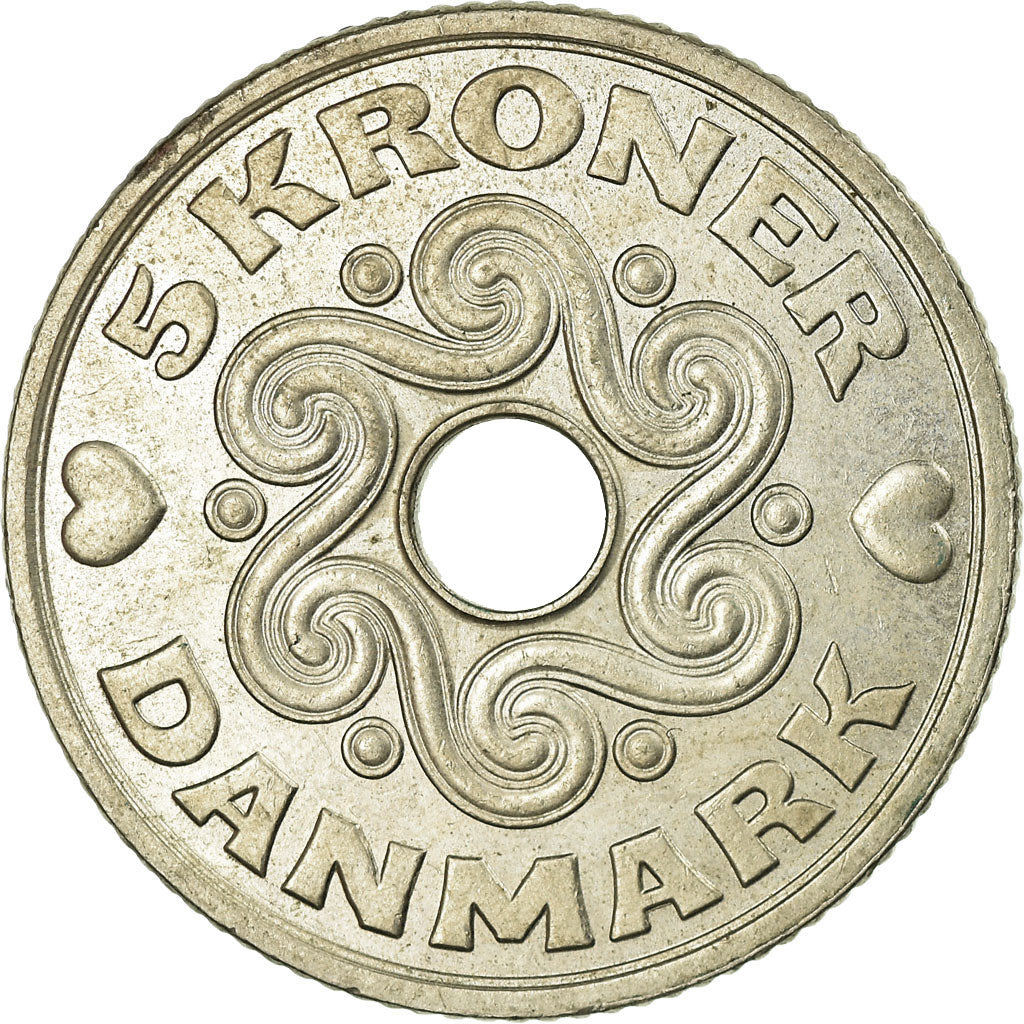 Coin, Denmark, Margrethe II, 5 Kroner, 2006, Brondby, EF(40-45), Copper-nickel