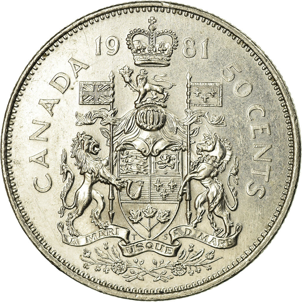 Coin, Canada, Elizabeth II, 50 Cents, 1981, Royal Canadian Mint, Ottawa