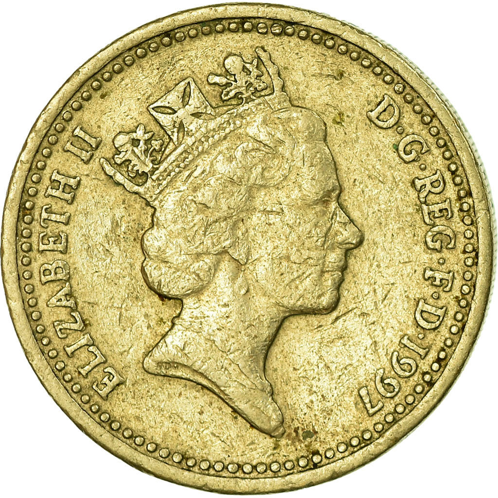 Coin, Great Britain, Elizabeth II, Pound, 1997, VF(30-35), Nickel-brass, KM:975