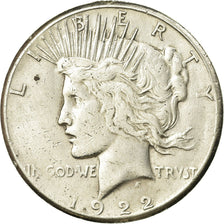 Moneta, USA, Peace Dollar, Dollar, 1922, U.S. Mint, San Francisco, VF(30-35)