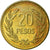 Moneda, Colombia, 20 Pesos, 1992, MBC, Aluminio - bronce, KM:282.1