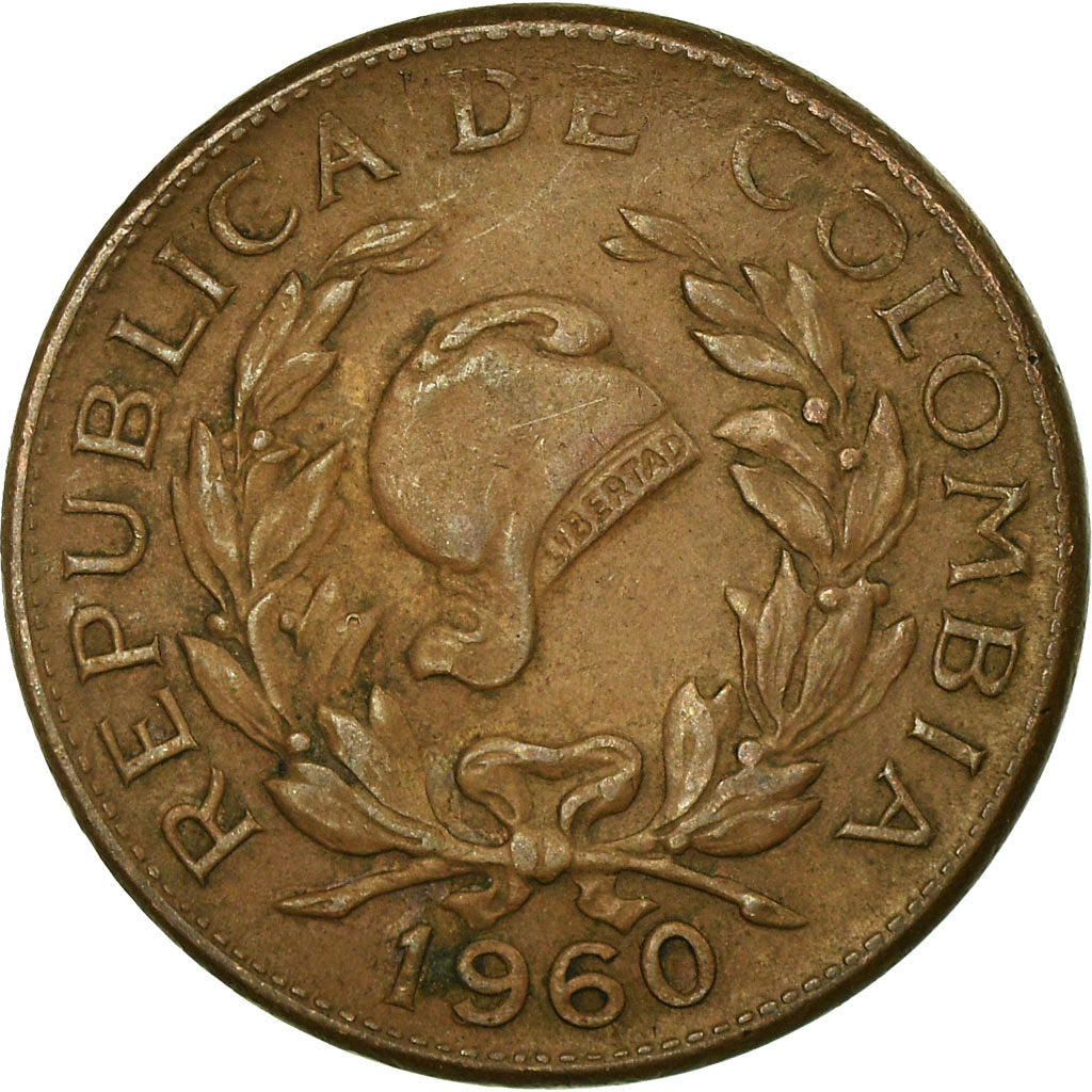 Coin, Colombia, 5 Centavos, 1960, VF(30-35), Bronze, KM:206