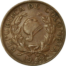 Moneda, Colombia, 2 Centavos, 1948, Bogota, BC+, Bronce, KM:210