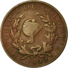 Moneda, Colombia, Centavo, 1943, BC+, Bronce, KM:205