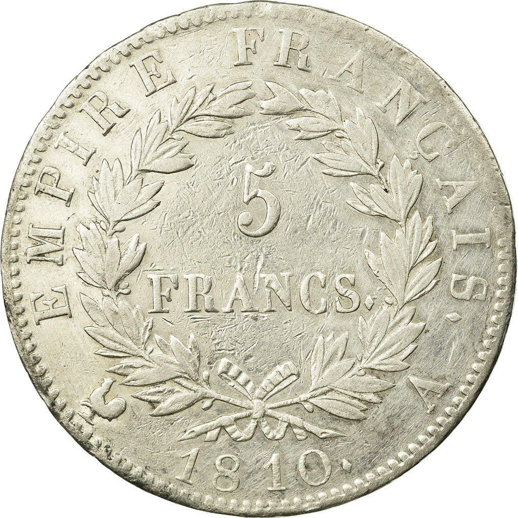 Coin, France, Napoléon I, 5 Francs, 1810, Paris, AU(50-53), Silver, Gadoury:584