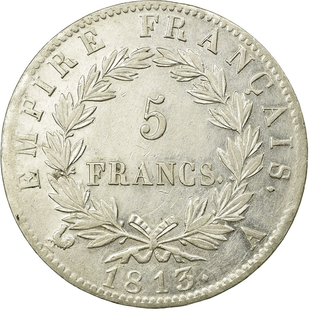 Moneta, Francia, Napoléon I, 5 Francs, 1813, Paris, BB+, Argento, KM:694.1