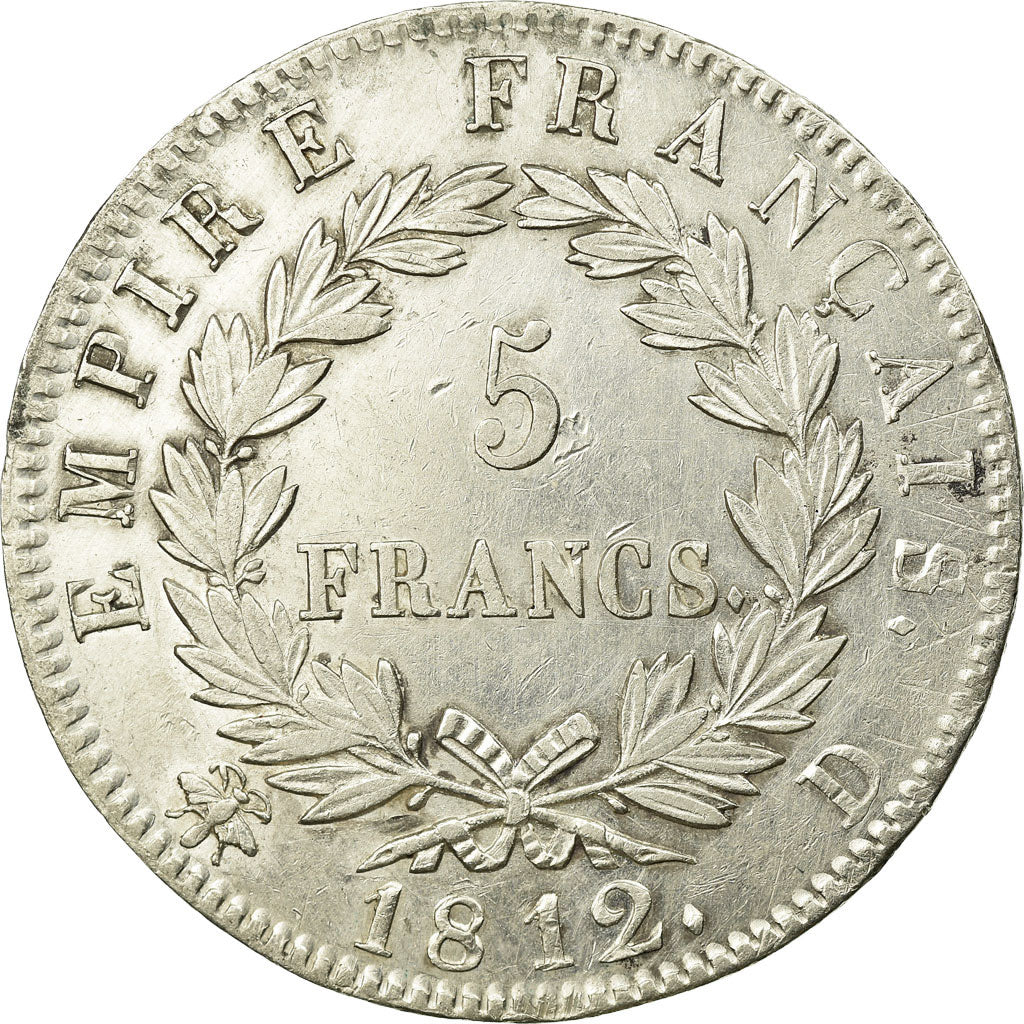 Munten, Frankrijk, Napoléon I, 5 Francs, 1812, Lyon, ZF+, Zilver, KM:694.5