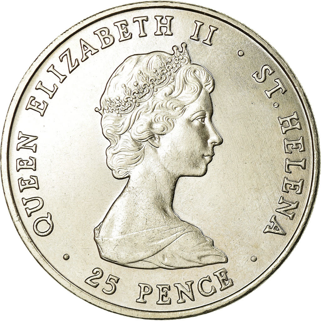 Moneta, Sant’Elena, Elizabeth II, 25 Pence, Crown, 1980, SPL-, Rame-nichel