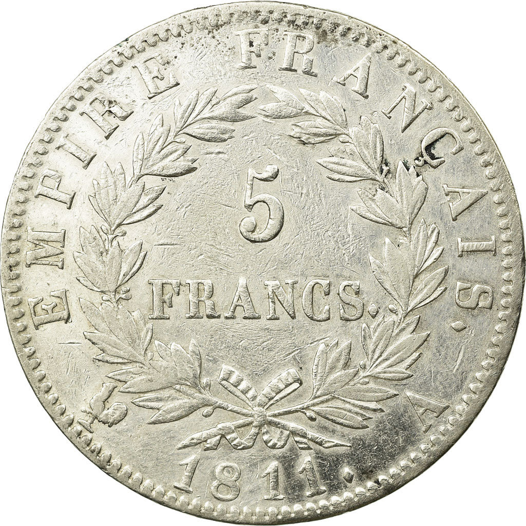 Monnaie, France, Napoléon I, 5 Francs, 1811, Paris, TTB+, Argent, Gadoury:584