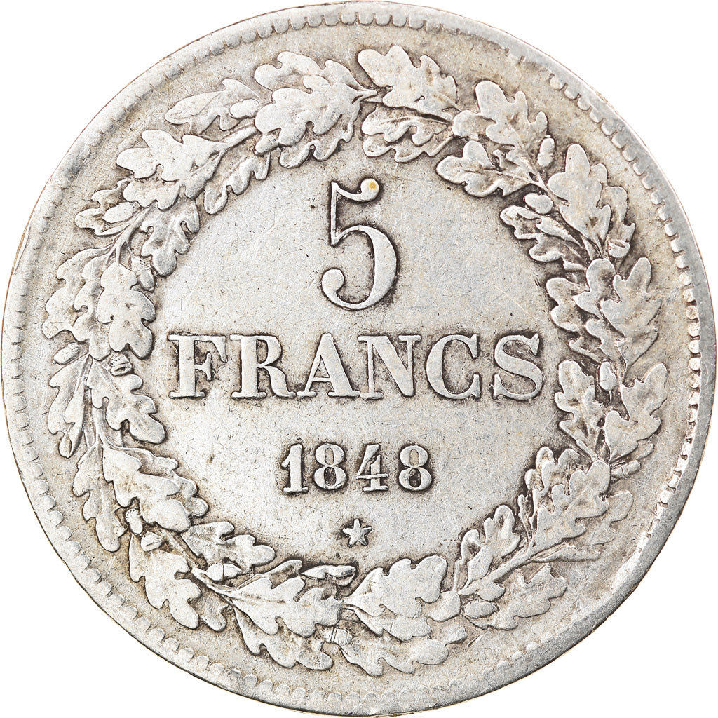 Coin, Belgium, Leopold I, 5 Francs, 5 Frank, 1848, VF(30-35), Silver, KM:3.2