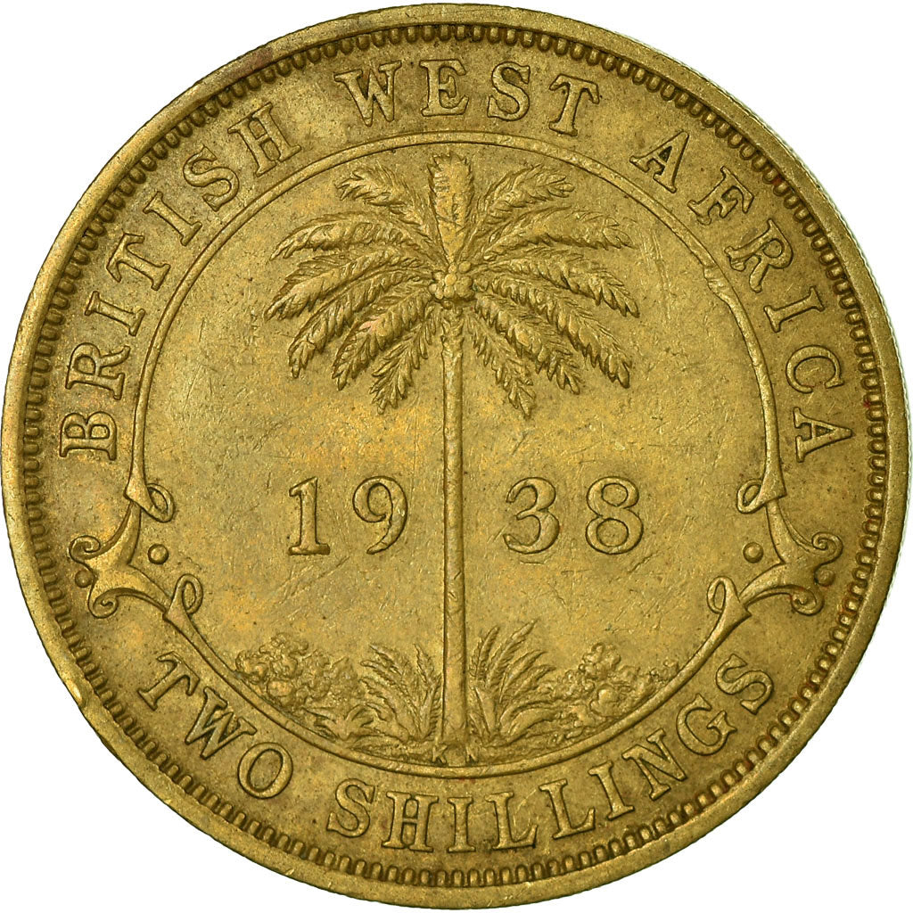 Coin, BRITISH WEST AFRICA, George VI, 2 Shillings, 1938, EF(40-45)