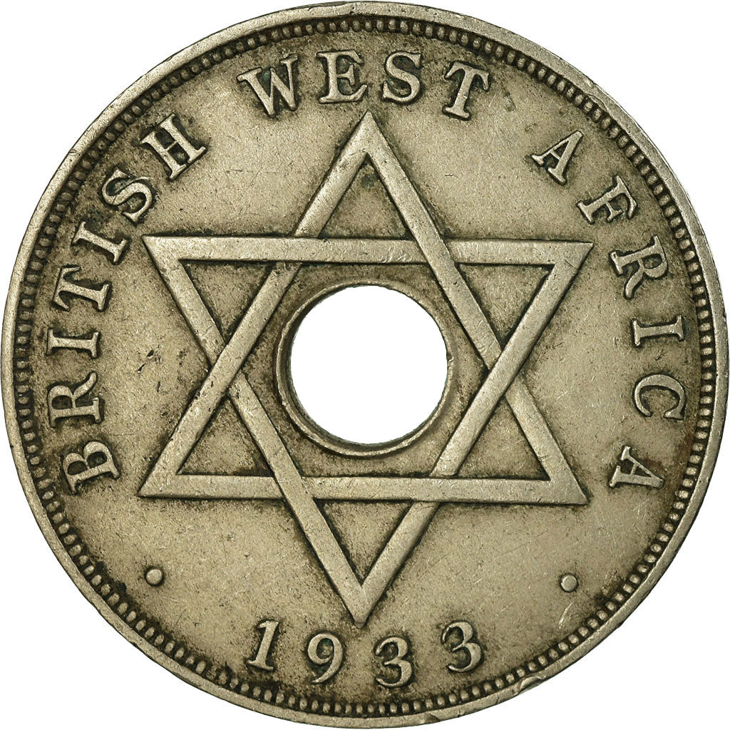 Coin, BRITISH WEST AFRICA, George V, Penny, 1933, EF(40-45), Copper-nickel, KM:9