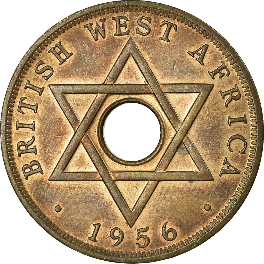 Münze, BRITISH WEST AFRICA, Elizabeth II, Penny, 1956, SS, Bronze, KM:33