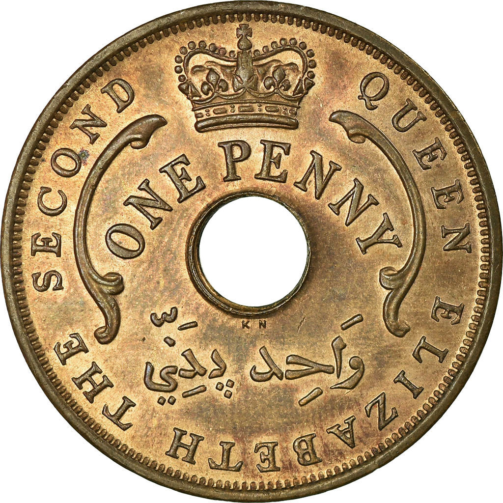 Münze, BRITISH WEST AFRICA, Elizabeth II, Penny, 1956, SS, Bronze, KM:33