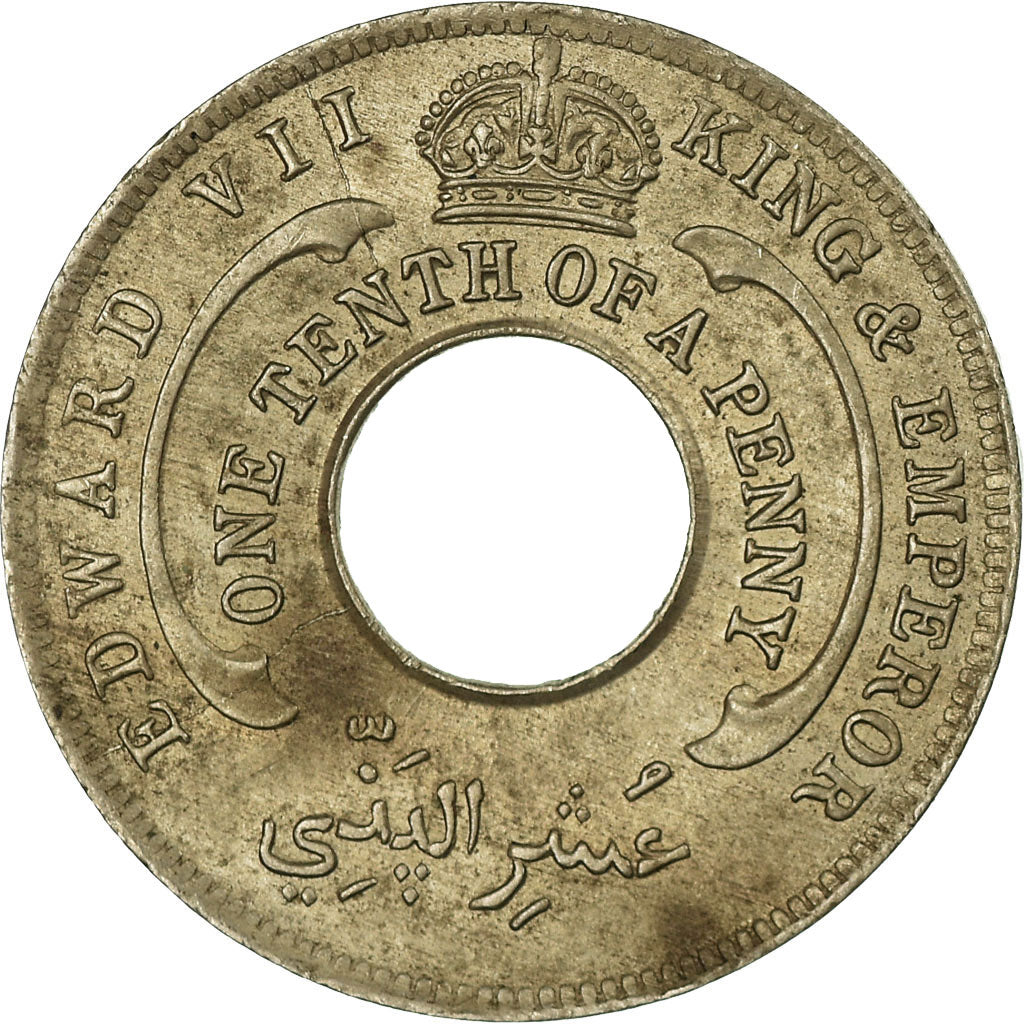 Coin, BRITISH WEST AFRICA, Edward VII, 1/10 Penny, 1908, EF(40-45)