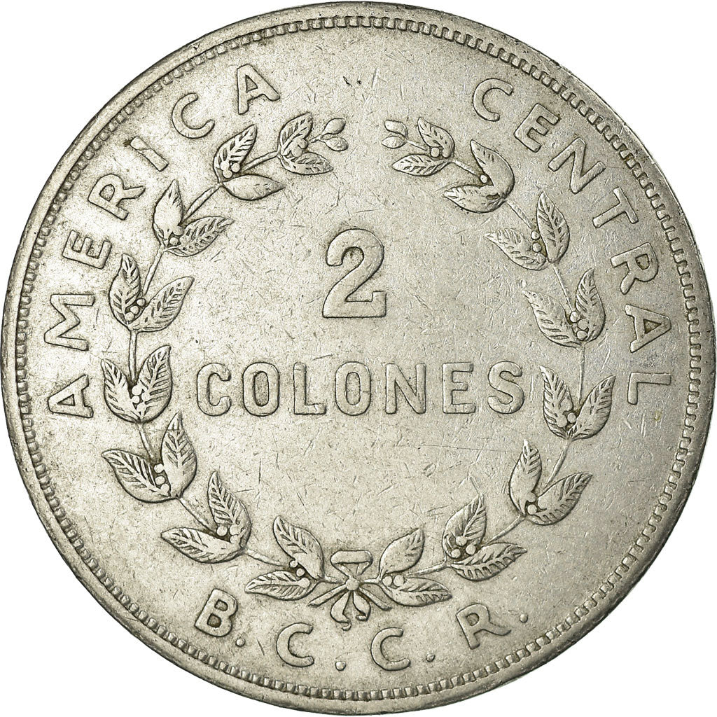 Moneta, Costa Rica, 2 Colones, 1954, MB+, Acciaio inossidabile, KM:187.1