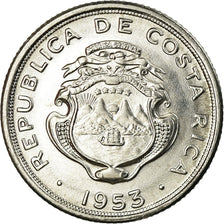 Moeda, Costa Rica, 10 Centimos, 1953, AU(55-58), Aço Inoxidável, KM:185.1a
