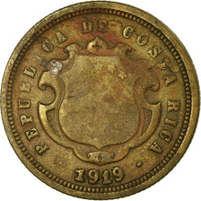 Coin, Costa Rica, 10 Centavos, 1919, VF(20-25), Brass, KM:149.2