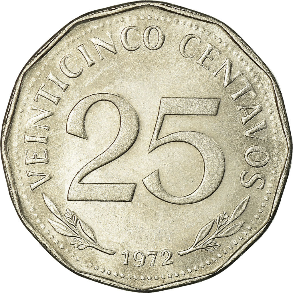 Coin, Bolivia, 25 Centavos, 1972, AU(55-58), Nickel Clad Steel, KM:193