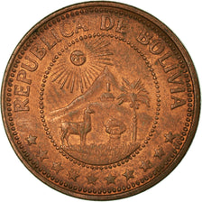 Moneda, Bolivia, 10 Centavos, 1969, MBC, Cobre recubierto de acero, KM:188