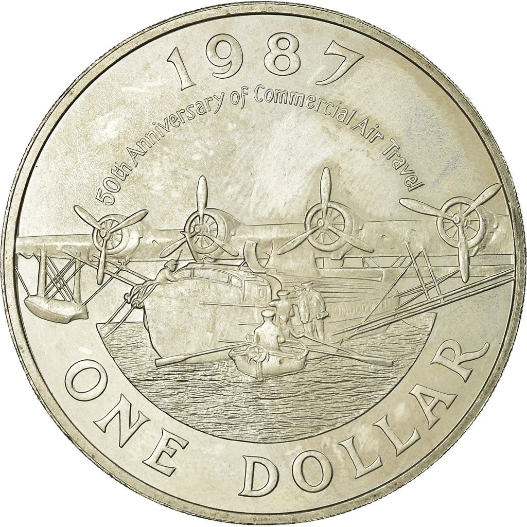 Coin, Bermuda, Elizabeth II, Dollar, 1987, AU(55-58), Copper-nickel, KM:52