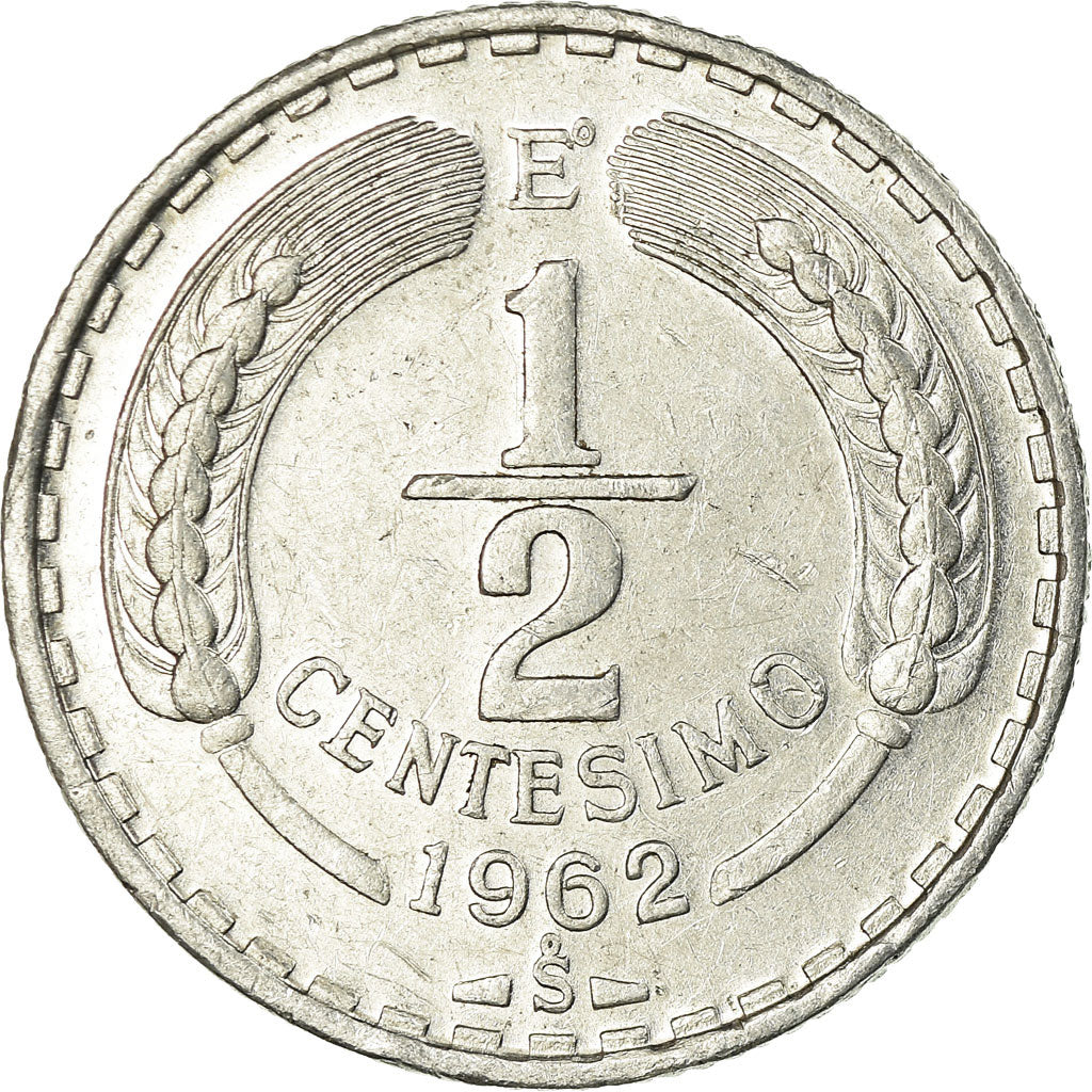 Coin, Chile, 1/2 Centesimo, 1962, EF(40-45), Aluminum, KM:192