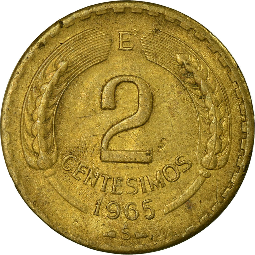 Moneda, Chile, 2 Centesimos, 1965, BC+, Aluminio - bronce, KM:193