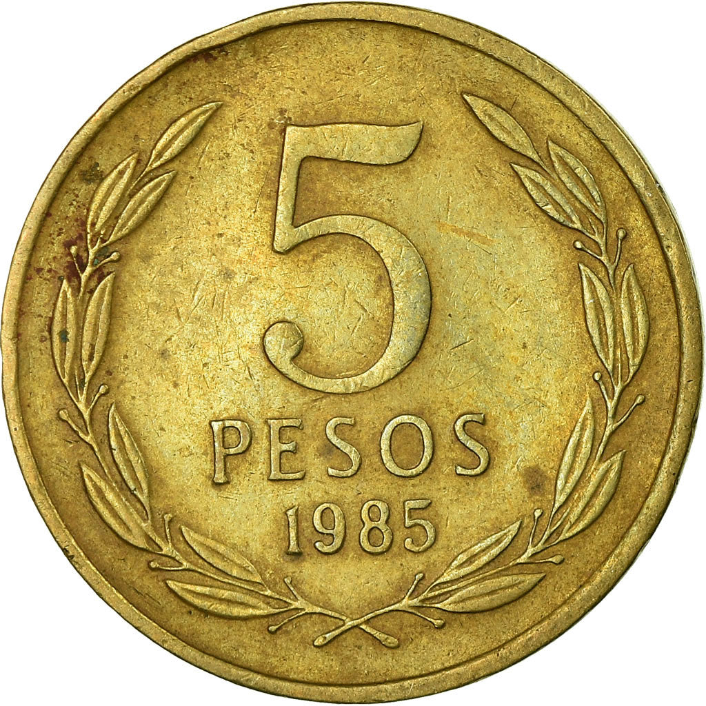 Münze, Chile, 5 Pesos, 1985, Santiago, SS, Aluminum-Bronze, KM:217.1