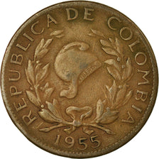 Coin, Colombia, 5 Centavos, 1955, VF(30-35), Bronze, KM:206