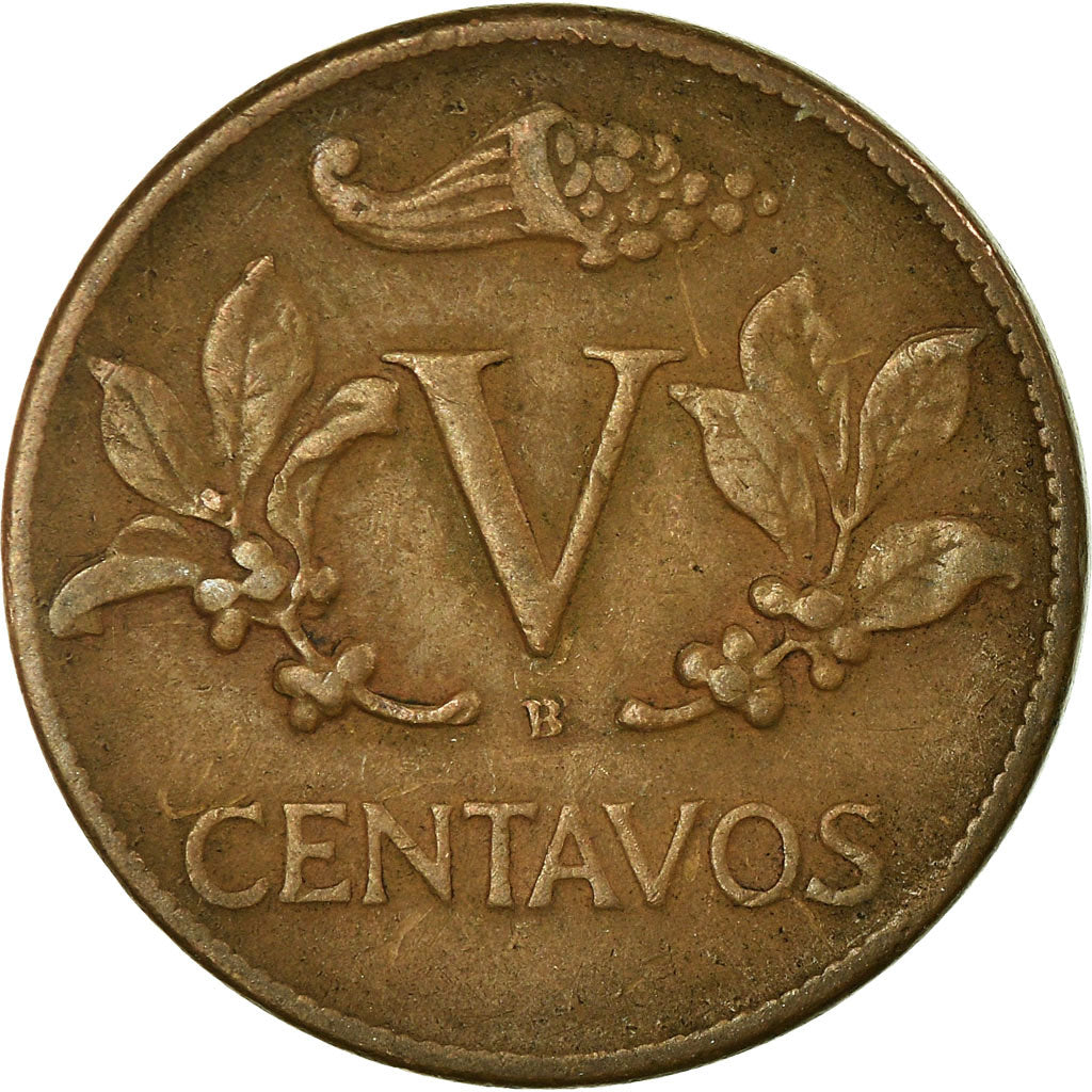 Coin, Colombia, 5 Centavos, 1955, VF(30-35), Bronze, KM:206