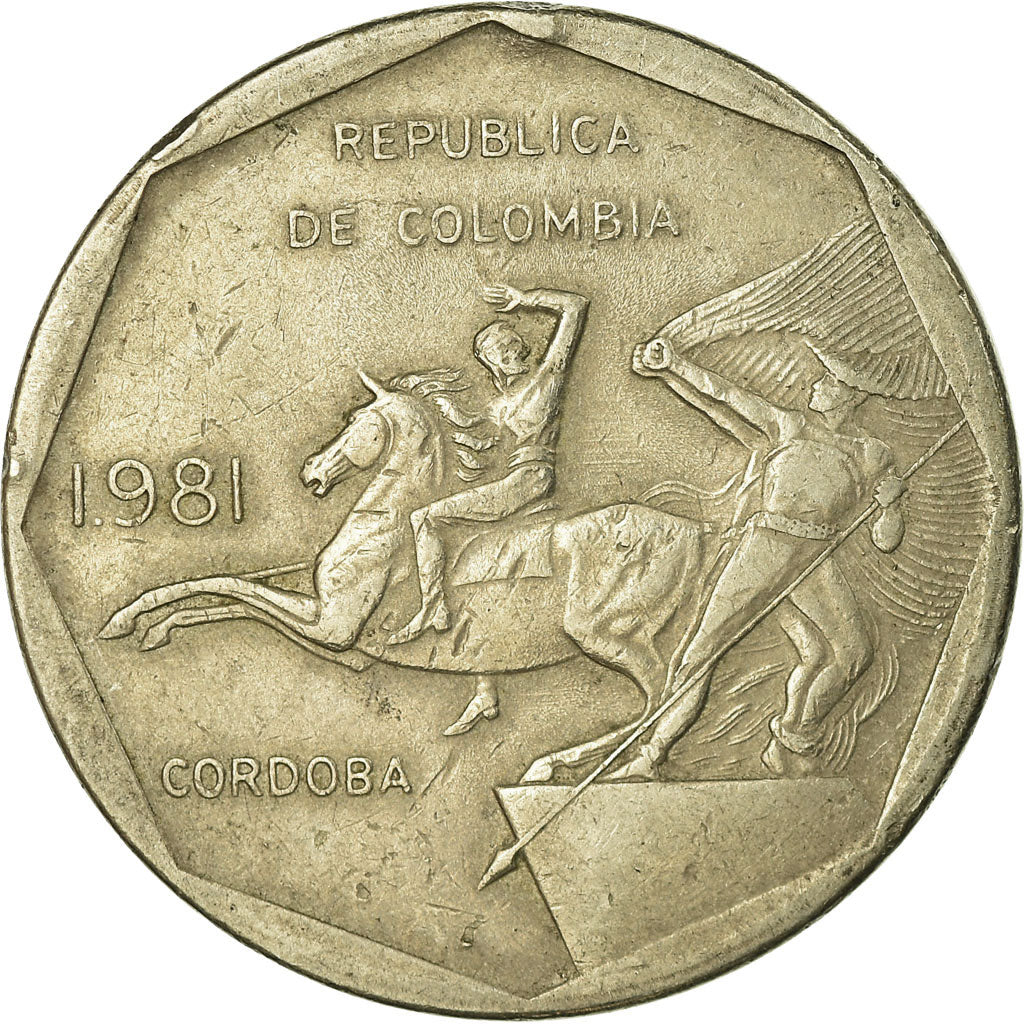 Moneda, Colombia, 10 Pesos, 1981, MBC, Cobre - níquel - cinc, KM:270