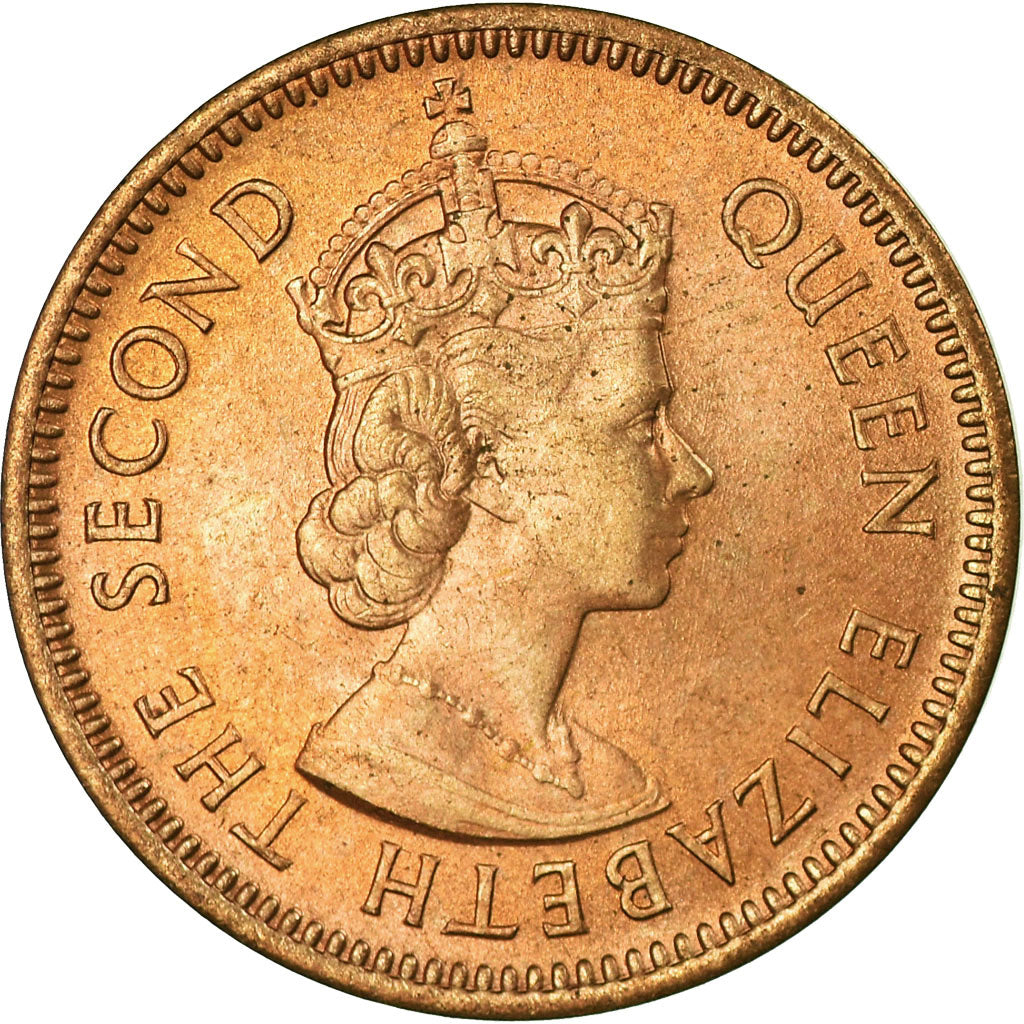 Moneta, Stati dei Caraibi Orientali, Elizabeth II, 1/2 Cent, 1955, SPL-, Bronzo