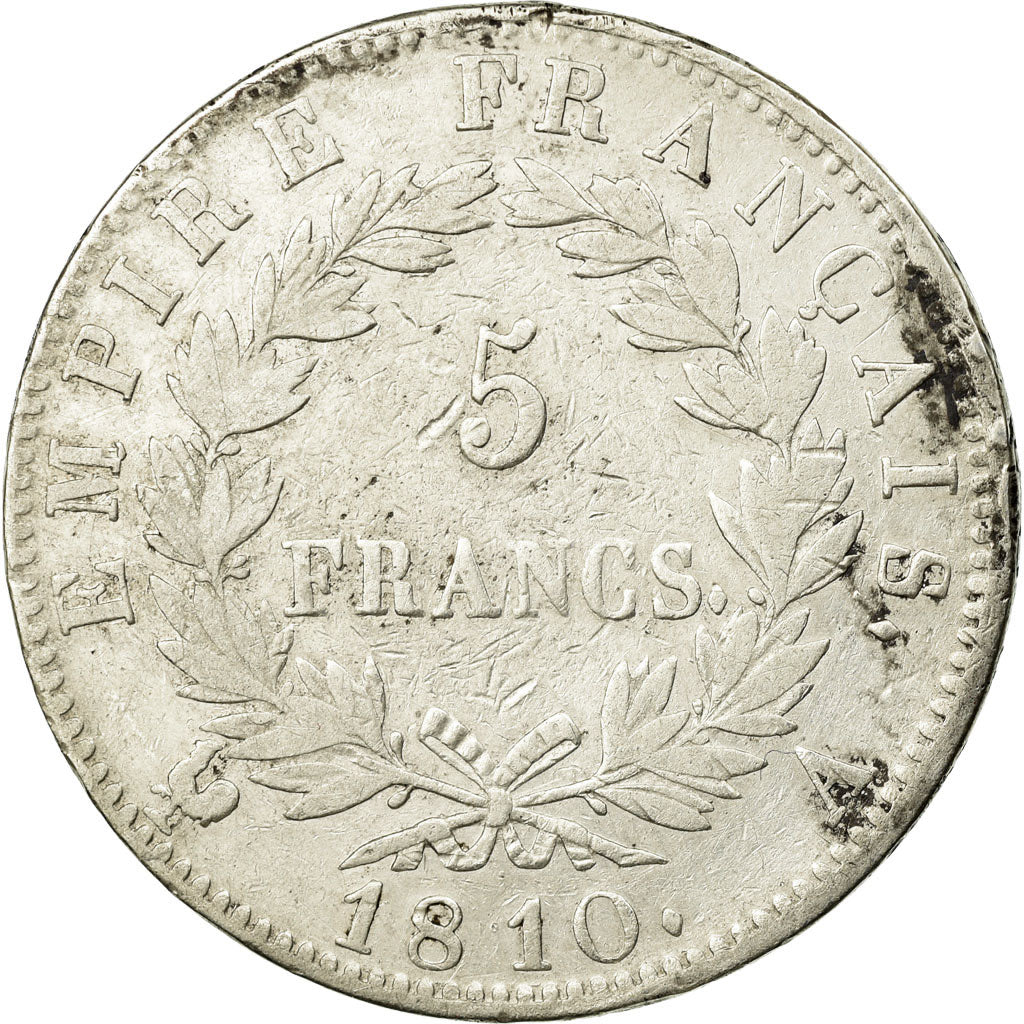 Coin, France, Napoléon I, 5 Francs, 1810, Paris, VF(20-25), Silver, KM:694.1