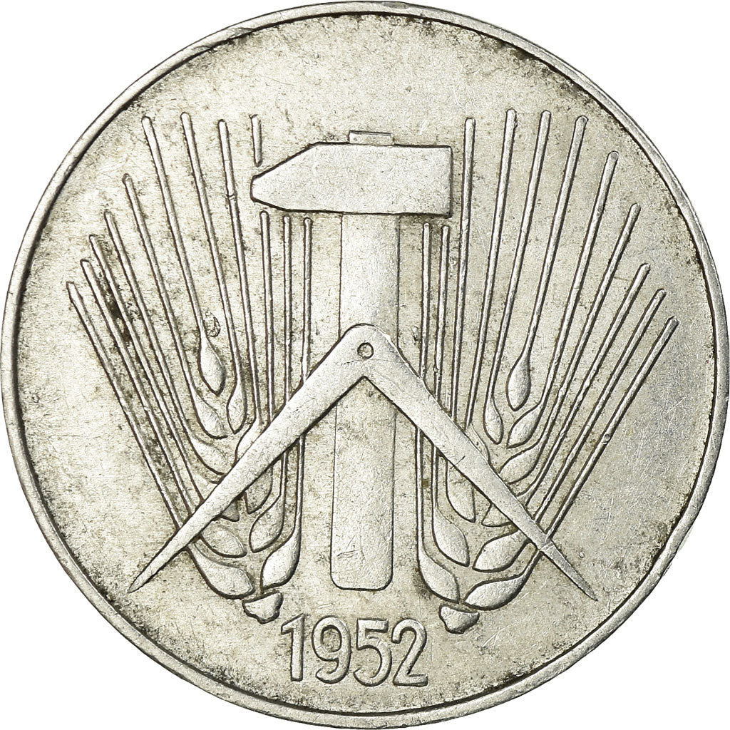 Coin, GERMAN-DEMOCRATIC REPUBLIC, 10 Pfennig, 1952, Berlin, EF(40-45), Aluminum