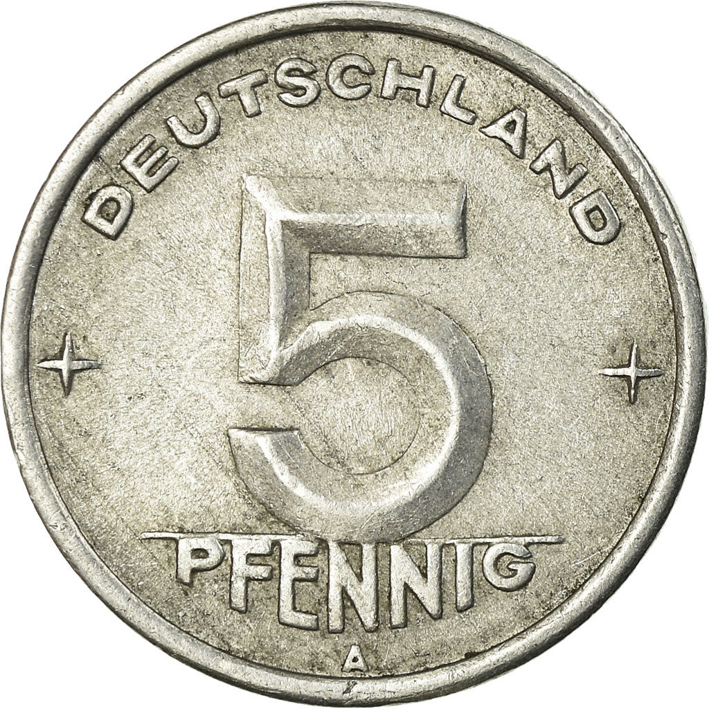 Coin, GERMAN-DEMOCRATIC REPUBLIC, 5 Pfennig, 1948, Berlin, EF(40-45), Aluminum