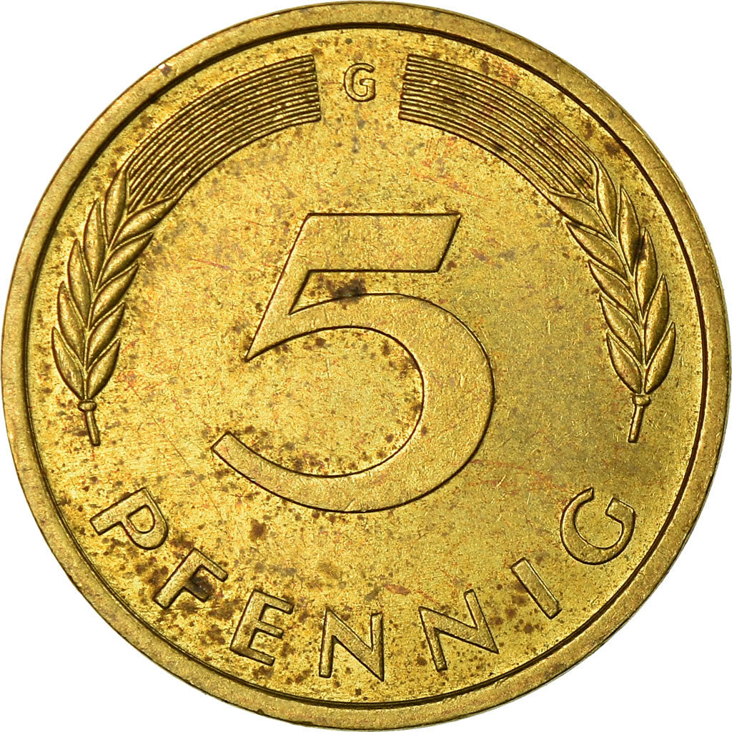 Monnaie, République fédérale allemande, 5 Pfennig, 1978, Karlsruhe, TTB