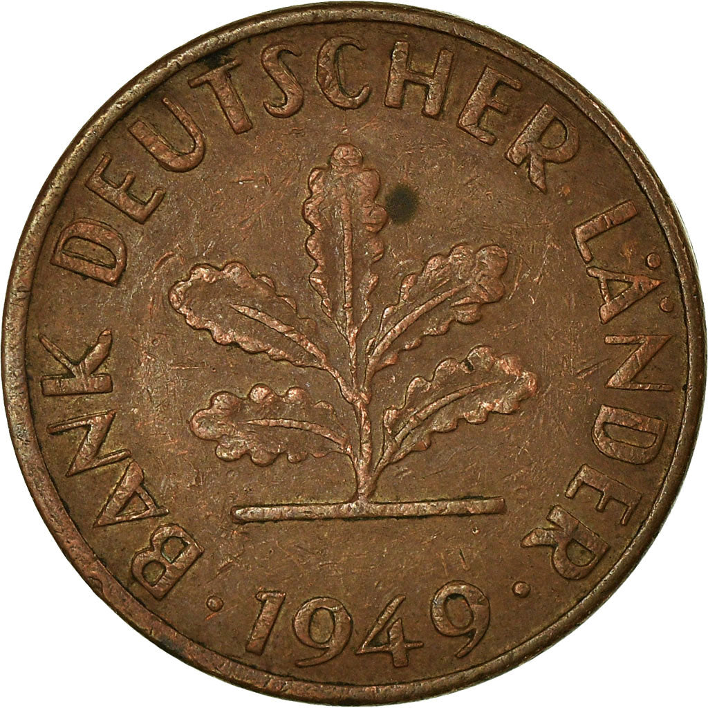 Moneta, Niemcy - RFN, Pfennig, 1949, Hambourg, EF(40-45), Miedź platerowana